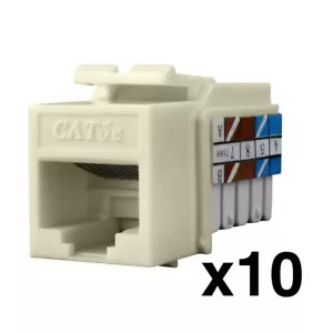 Construct Pro RJ45 Cat5e Inserto Jack Keystone (Confezione da 10, Mandorla) - Foto 1 di 6
