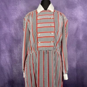 Vestido vintage para mujer Samantha Stevens años 80 sabuesos rojo dientes talla 12 - Imagen 1 de 6