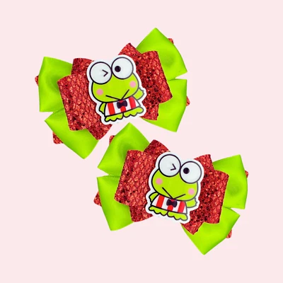 Lazo para el cabello Sanrio Hello Kitty Keroppi, lazos para niñas, lazos para niños pequeños Foto 1 de 2