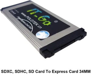 Express Card 34MM to SDXC SDHC, SD Card Adapter for Laptop - Picture 1 of 4