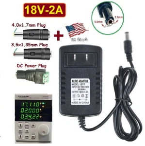 18V 2A AC/DC Adapter Netzteil Ladegerät mit 5,5x2,1mm + 3 DC Power Tips - Bild 1 von 9