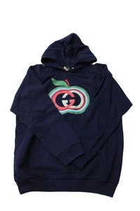 Gucci Girls Cotton Long Sleeve Graphic Print Sparkly Crewneck Pullover Navy Size - Picture 1 of 8