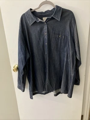 Camisa vaquera con cuello abotonado LL Bean para mujer talla 3X extra alta Foto 1 de 3