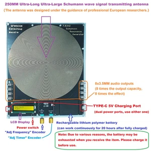 Resonancias Schumann 8 canales 250 mm grandes 25 frecuencias salida secuencial 7,83 Hz - Imagen 1 de 8