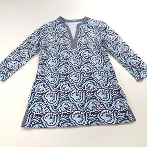 J.McLaughlin Small Beach Swim Cover Pullover Top Shirt All Over Print Blue - Picture 1 of 10
