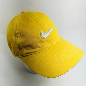Nike Golf Hat Cap Strap Back Neon Yellow Unisex White Swoosh Outdoor Womens Mens - Picture 1 of 11