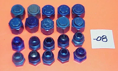 20 Aluminum -08 AN Flare Caps & Plugs Fittings Aeroquip Earl's XRP NASCAR #16 - Image 1 of 4