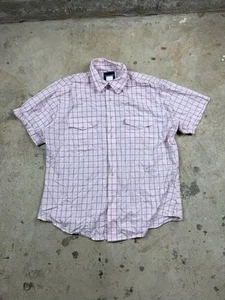 Camicia vintage wrangler rosa a quadri con perle a scatto taglia Xl - Foto 1 di 7