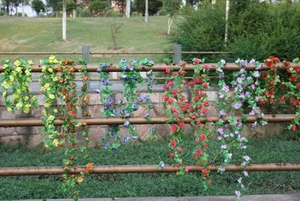 Lot of 2 Artificial Silk Rose Flower Garland Vine Wedding Party Garden Decoratio - Picture 1 of 9
