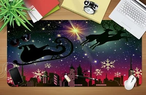 3D Starry Sky Sleigh Reindeer I815 Christmas Non-slip Desk Mat Keyboard Pad Amy - Picture 1 of 8