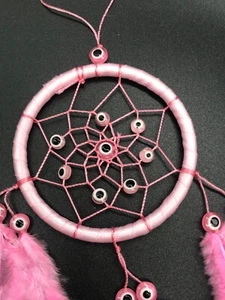 Pink Evil eye dream catcher handmade unisex good vibes perfect gift Lucky - Picture 1 of 6