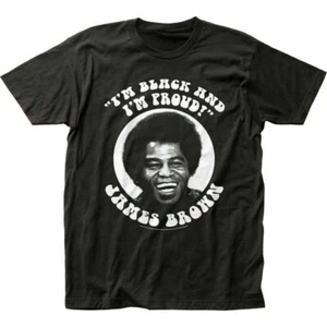 James Brown Black and Proud T Shirt Mens Licensed Rock N Roll Music Tee Black - Picture 1 of 2