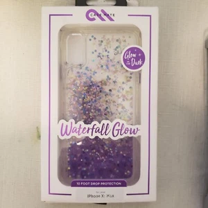 Casemate Neu im Karton Wasserfall leuchtet im Dunkeln lila Glitzer iPhone Xs Max Hülle - Bild 1 von 5