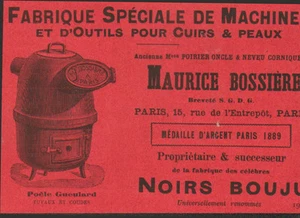 PARIS MAURICE BOSSIERE CONSTRUCTEUR MACHINES & OUTILS NOIRS BOUJU PUBLICITE 1894 - Picture 1 of 1