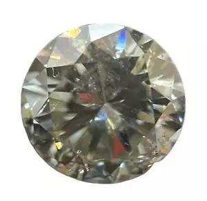 0.99 CARAT ROUND BRILLIANT GIA CERTIFIED LIGHT GRAY I2 CLARITY DIAMOND - Picture 1 of 3