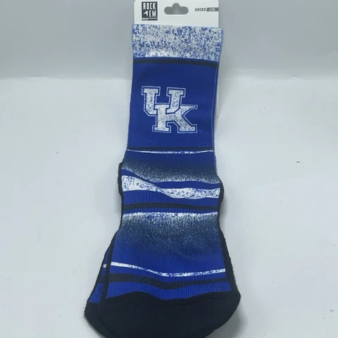 Rock Em Kentucky University Blue Crew Socks Size L/XL Cover
