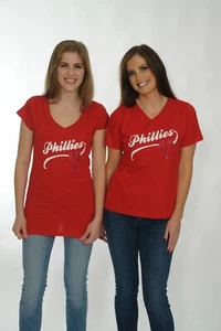 Philadelphia Phillies Red Bling "P" Top for Women - Picture 1 of 11