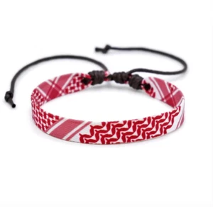 Meetvii Arabic Scarf Style Woven Bracelet for Women Men Handmade Ethnic Wave RED - Picture 1 of 4