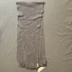 Calvin Klein Scarf Women's One Size Gray With Frills NWT - Picture 1 of 3