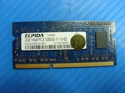 MacBook Pro A1278 SODIMM Elpida 2GB Memory PC3-12800S-11-10-B2 EBJ20UF8BDU0-GN-F - Image 1 of 2