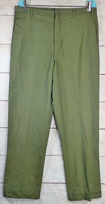 KORATRON Vintage 60's GREEN Pants SHARKSKIN Slacks Drop Loop Trousers 35x28 - Image 1 of 4