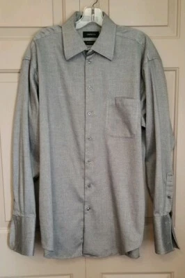 Men's Claiborne Long Sleeve Button Down Link Cuff Shirt Size L, Gray/Silver - Image 1 of 4