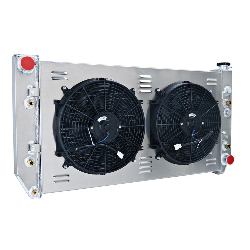 4-Row Radiator Shroud Fan For 1982-91 Chevy GMC C/K Series Jimmy Blazer 6.2L V8 Foto 1 de 4