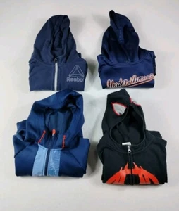 Under Armour Reebok Russell Mad Engine Hoodies Youth Large XL Blue Blk Lot Of 4 - Picture 1 of 12