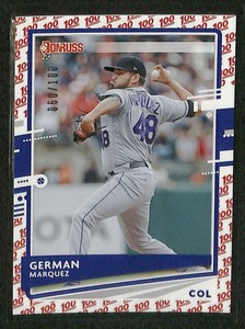2020 Donruss One Hundred Emoji German Marquez 060/100 Colorado Rockies #96