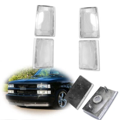 For 1988-1993 Chevy Truck Pickup C/K 1500 Clear Front Side Marker Light Set of 4 - Image 1 of 4