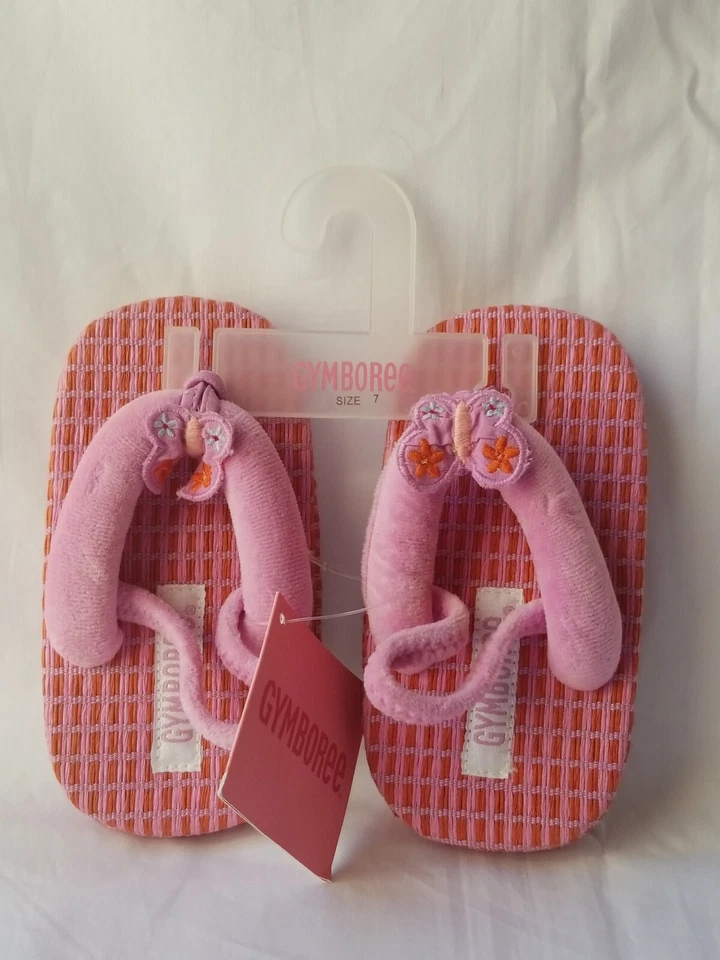 Sandalias GYMBOREE púrpura naranja para niñas talla 7 niñas pequeñas nuevas con etiquetas RV $24 Foto 1 de 4