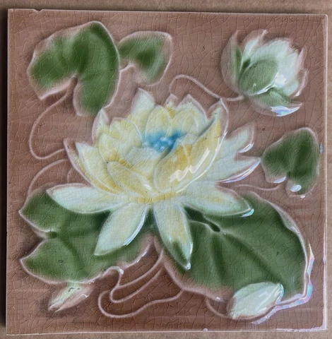 ALFRED MEAKIN - ANTIQUE ART NOUVEAU MAJOLICA TILE C1900 Cover
