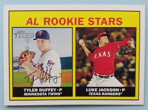 2016 Topps Heritage Rookie Stars Tyler Duffey/Luke Jackson RC #182 Twins/Rangers
