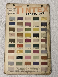 Vintage TINTEX STOFFFARBE WERBUNG DISPLAY Farbmusterkarte 14 x 9 - Bild 1 von 10