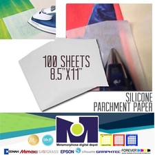 100-Sheets Pre-Cut Parchment Paper, 8.5”x11”, Heat Press, Dual Sides Coated USA