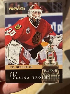 1993-94 Pinnacle Ed Belfour Vezina Trophy  #224 Chicago Blackhawks HOF Goalie - Picture 1 of 2