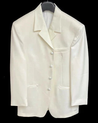 Nueva chaqueta de esmoquin marfil Andrew Fezza Taurus para hombre graduación novio boda crucero 40R Foto 1 de 4