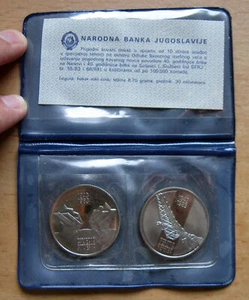 YUGOSLAVIA - SET OF TWO 10 DINARA 1983 KM## 96 & 97.1 PROOF COINS IN ORIGINAL FO - Picture 1 of 4