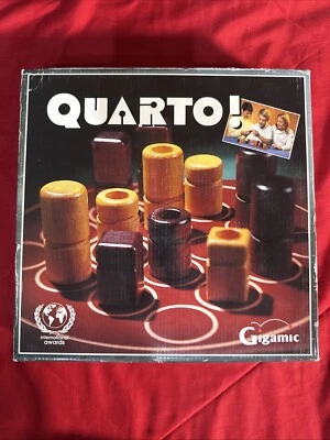 Quarto Strategy Board Game Wood Pieces Gigamic Complete Problem Solving Both - Image 1 of 4