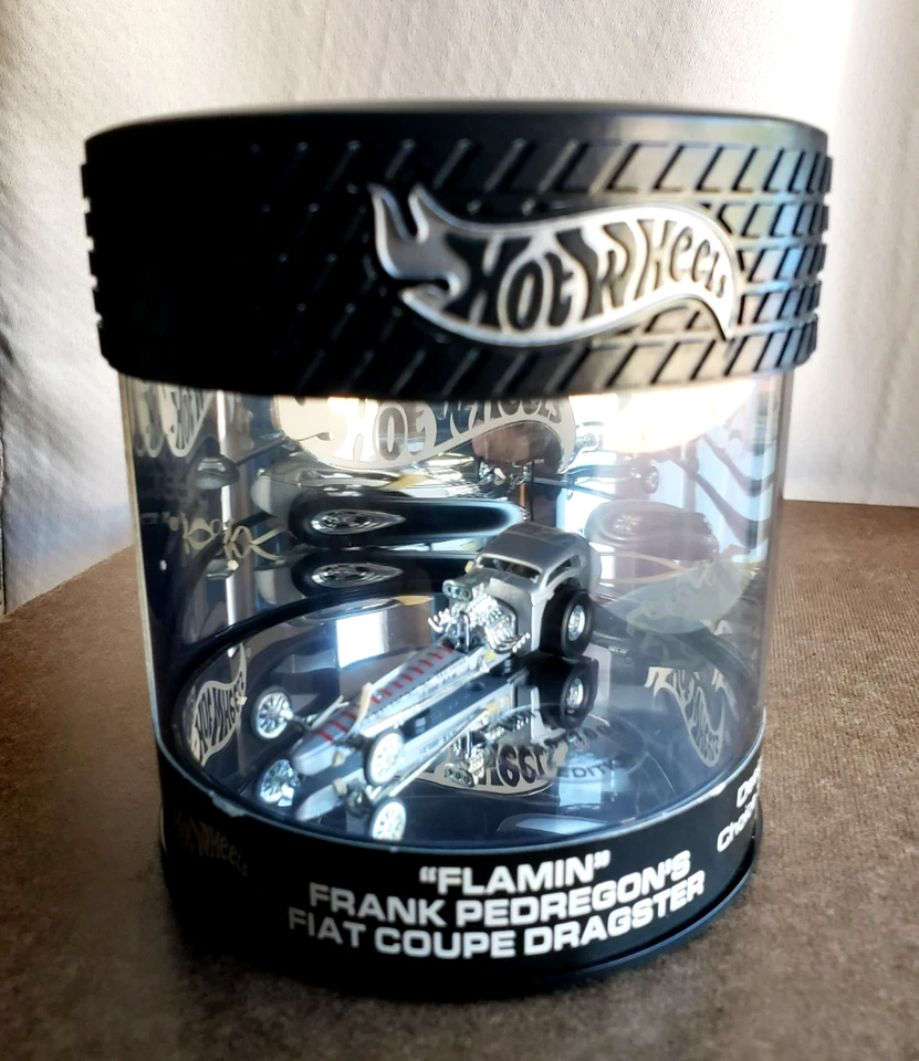 SHOWCASE HOT WHEELS DESIGNER'S FIAT Silver COUPE DRAGSTER FLAMIN FRANK PEDREGON - Image 1 of 4