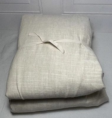 Pottery Barn Emery Linen Pinch Pleat Curtain ~50”W x 84”L ~ Parchment ~ Blackout - Image 1 of 4