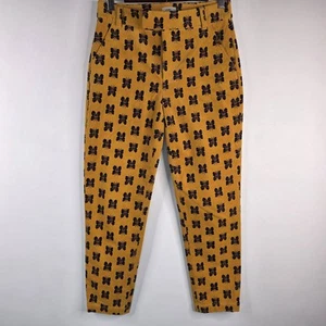 REIMAGINED by J CREW Pixie Corduroy Butterfly on Mustard Pants Sz 0 Preppy - Picture 1 of 8