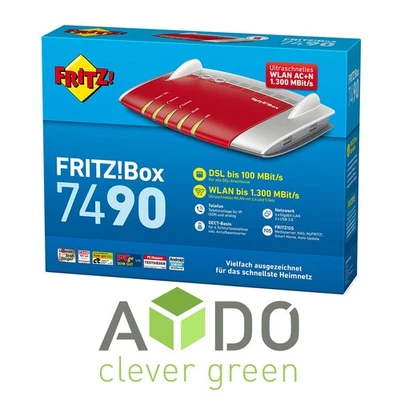AVM FRITZBox 7490 VDSL ADSL Modem Gigabit WLAN MESH MODEM DEUTSCHE VERSION - Bild 1 von 3