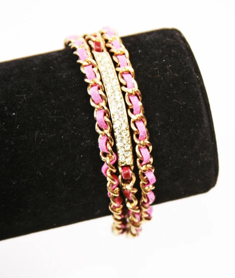 Brazalete de cuero color cadena tono dorado/plateado joyería de moda premium jxry nuevo Foto 1 de 1