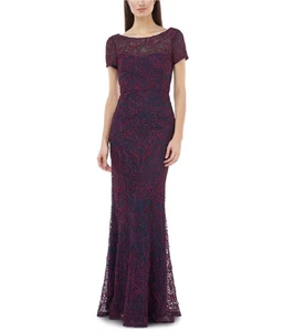 JS Collections Womens Soutache Mermaid Gown Dress, Purple, 4 - Picture 1 of 2