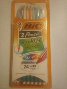 BIC Evolution Xtra-Fun Stripes #2 HB Pencils 24 Pack - Picture 1 of 2
