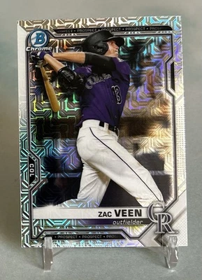 Zac Veen 2021 Bowman Chrome Prospects #BCP-3 Mega Box Mojo Refractor - Image 1 of 3