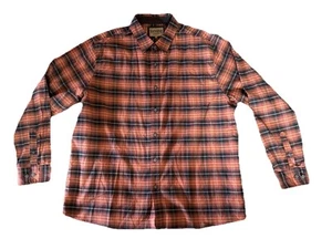 Camisa de franela North River para hombre talla XXL algodón suave a cuadros naranja/marrón exterior - Imagen 1 de 5
