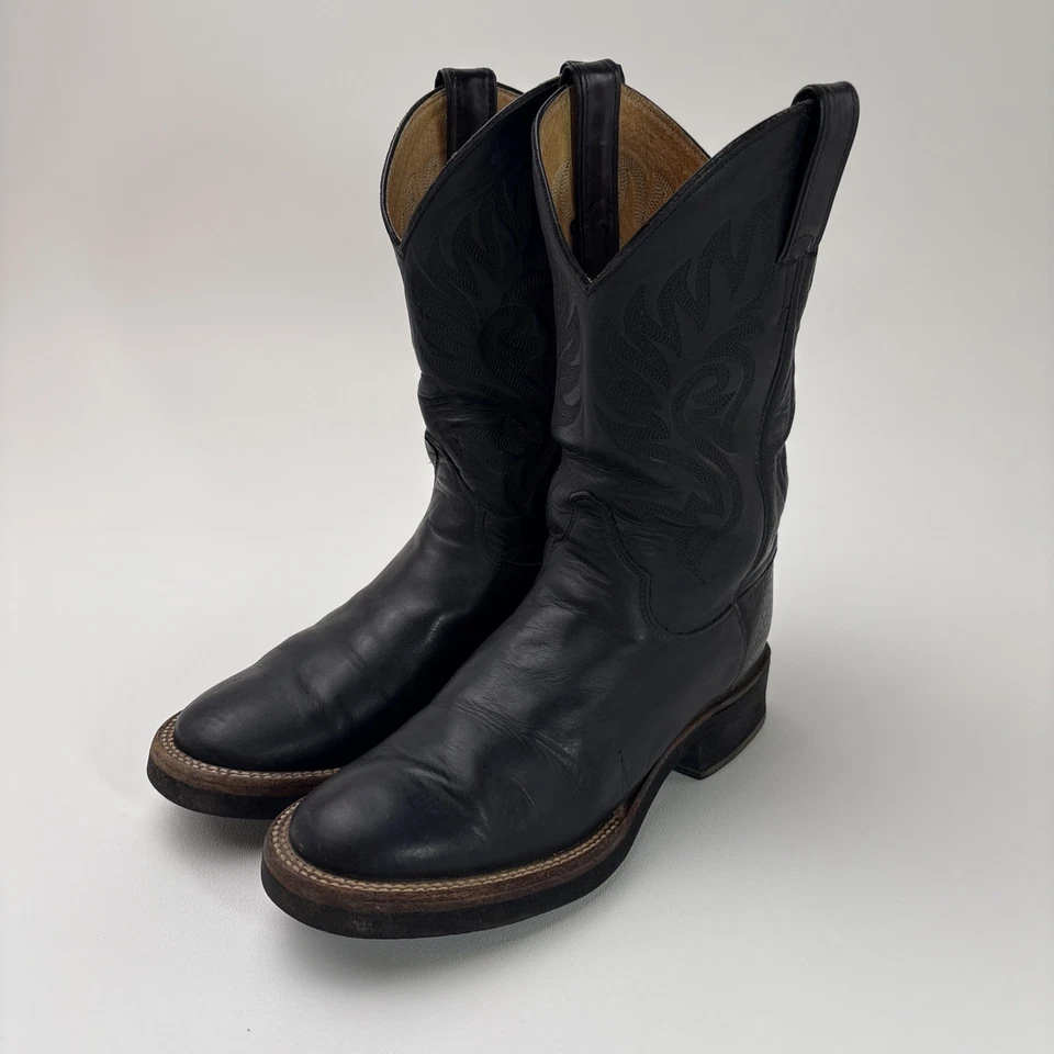 JUSTIN Women's Roper Cowboy Boots L5002 Tekno Crepe Sole, Black, Size 7.5 - Image 1 of 4