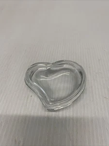 Tiffany & Co Elsa Peretti Clear Glass Heart Shapen Trinket Jewelry Box Signed - Bild 1 von 5